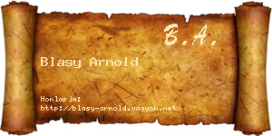 Blasy Arnold névjegykártya